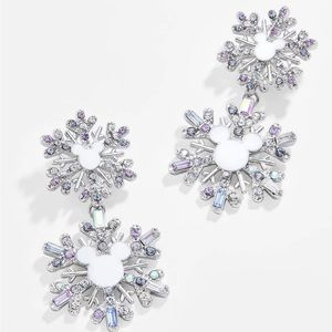 New BaubleBar Mickey Snowflake Gemstone earrings